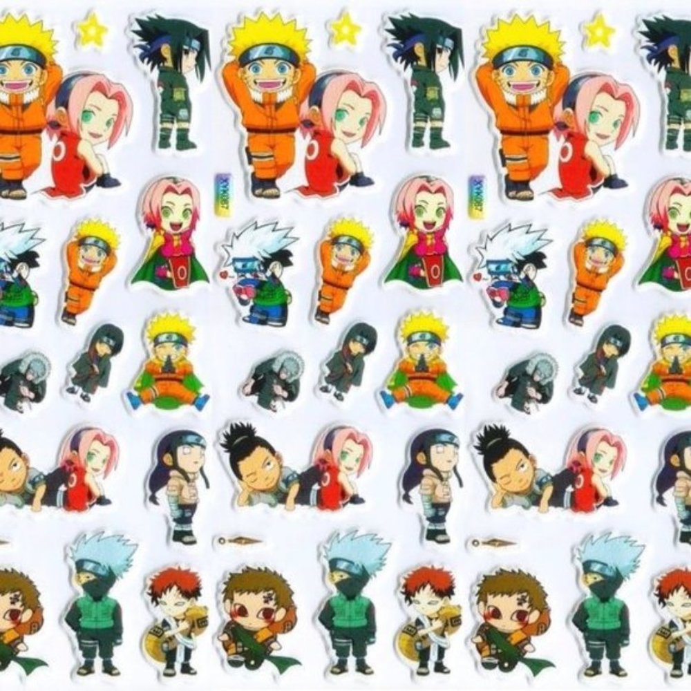 MINI PUFFY STICKER SHEETS CHIBI NARUTO ANIME MANGA